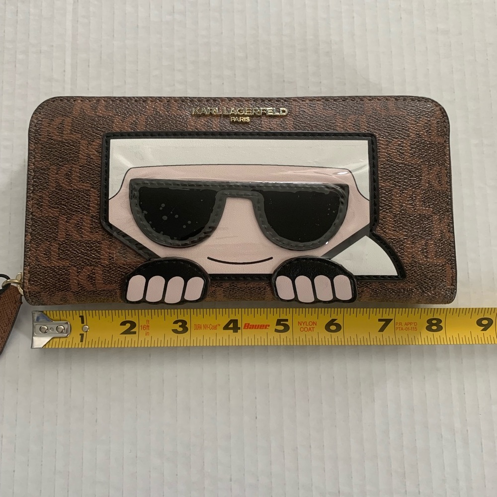 Karl Lagerfeld Paris Maybelle SLG Zip Brown Wallet - Picture 15 of 17
